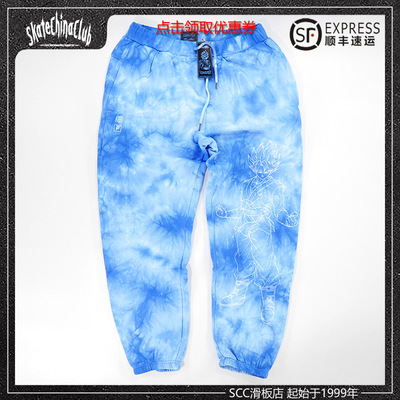 美国绒裤合作款扎染卫裤潮牌