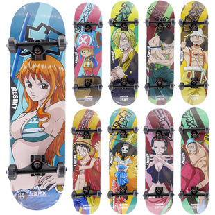 沸点正品Justice&海贼王合作款枫木双翘滑板板面8.0宽整板 -SCC