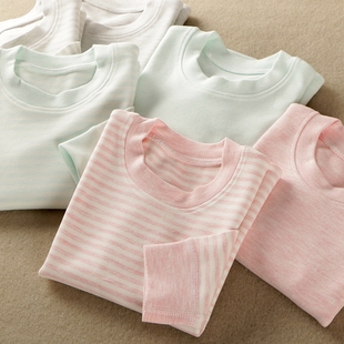 无骨秋冬新款 T恤衬衣中小童A类 男童宝宝秋衣全棉女童圆领套头长袖