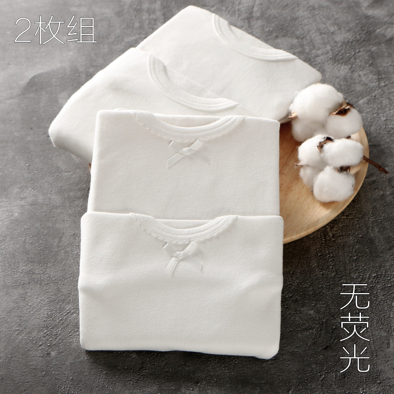 宝宝纯白色幼儿园单件长袖t恤
