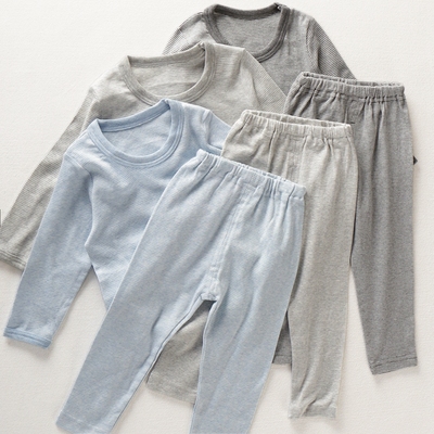 四季全棉薄中小男童裤子内衣套装