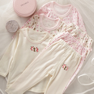 包邮 秋裤 三件价薄款 家居打底上衣裤 小公主女童 全棉春秋新品 39.9元