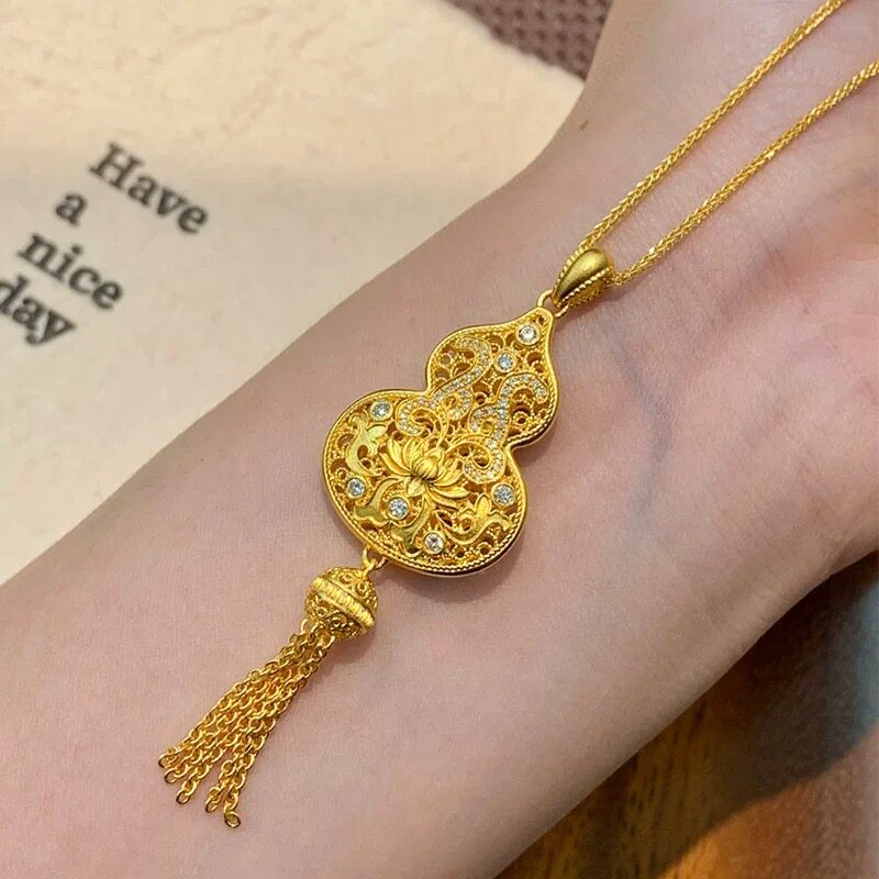 金包银葫芦流苏项链女款新中式国风高级感葫芦项链