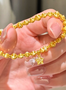 金色饰品 点钻猫眼手链女款转运珠黄水晶手串手饰情人节送女友