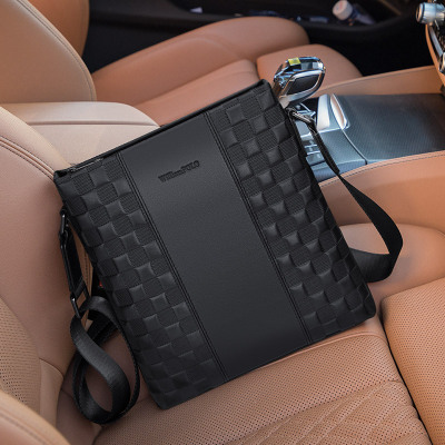 英皇保罗单肩包男士真皮男包商务休闲公文包男款头层牛皮斜挎包男