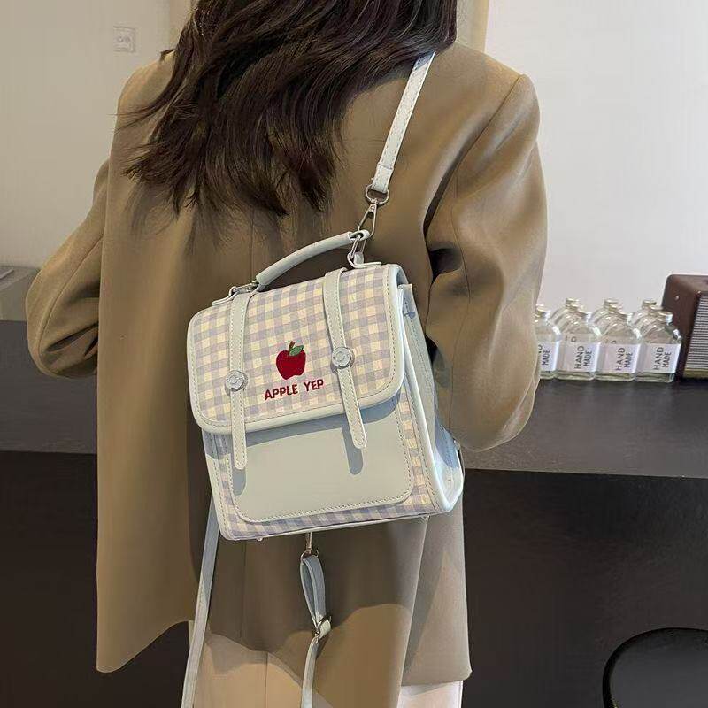 韩版小清新学院风双肩包包女2025年新款时尚百搭高级感双肩斜挎包