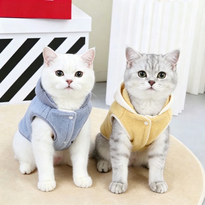 加绒加厚猫咪衣服泰迪比熊雪纳瑞小型犬宠物狗狗秋冬款保暖羊羔绒