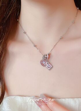 恋爱塔罗牌新款吊坠爱心项链时尚塔罗牌时尚高级小众锁骨链女