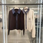 学院风气质修身 韩国专柜代 上衣 针织衫 早春时尚 ZOOC 25冬拼接长袖