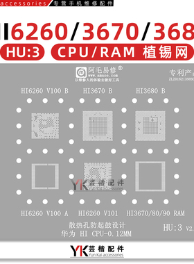 适用华为海思麒麟980/970/710/Hi6260/Hi3670/3680/CPU暂存植锡网