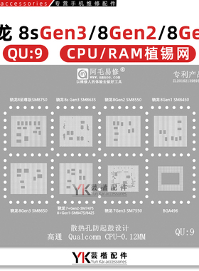 骁龙8s/Gen3/2/7+/SM8750/8635/8650/8550/8425/7475/7550植锡网