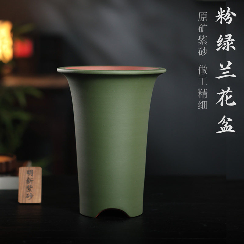 宜兴紫砂花盆简约素面花盆大口径民国绿高花盆吊兰惠兰室内桌面盆