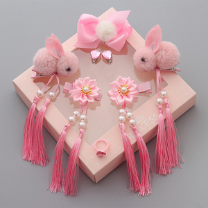 儿童头饰中国风女童过年发卡宝宝生日礼物发夹礼盒公主新年发饰