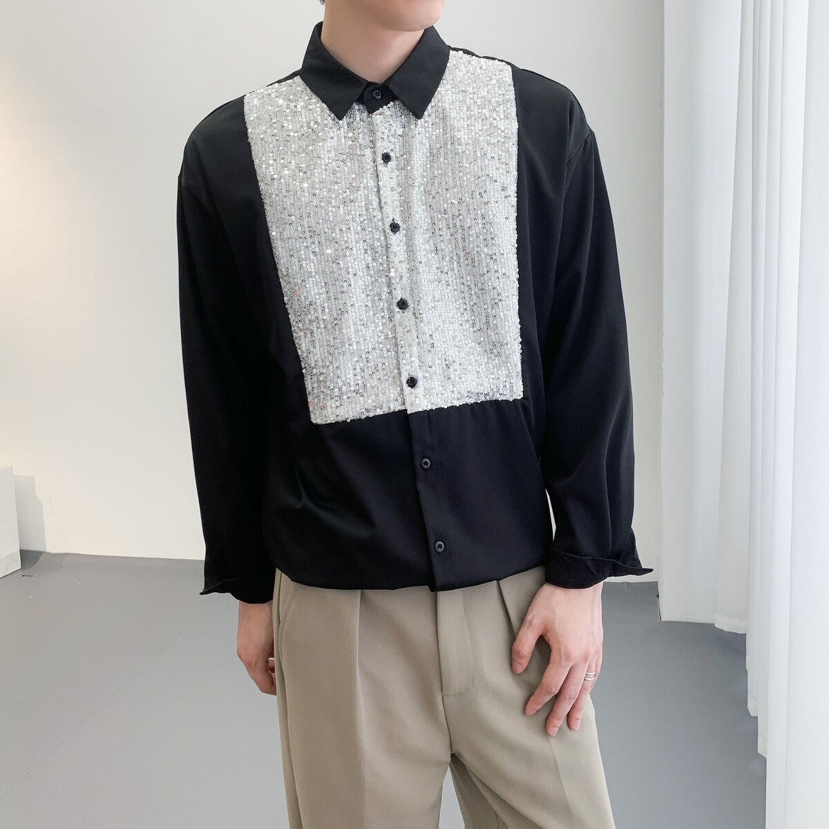 714A-H3033P55控88/2025春季新款男女同款中性宽松衬衫慵懒冷淡风图片