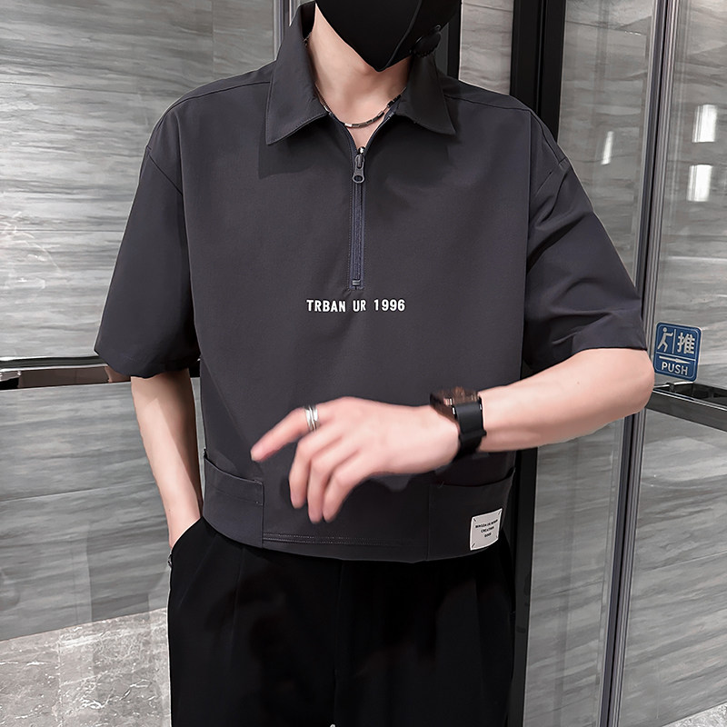 714A-G8035P85控135/小伙风2025日系潮版日系宽松短袖衬衫青少年,男装T恤,星座714A（原电商C314）