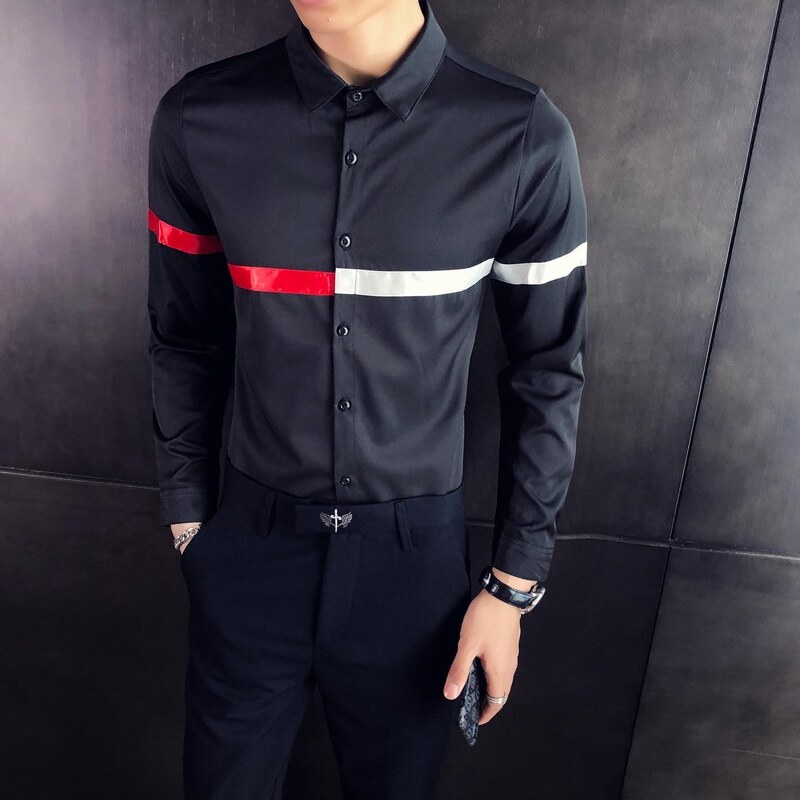 714-T9067P35/英伦店主2026春季工作服衬衫发型师夜店衬衣S-5XL，男装衬衫，星座714(原C313)
