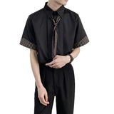 714A-D641P45控69/2025夏季男士长袖衬衫工作服衬衣餐厅制服衬衣，男装衬衫，星座714A（原电商C314）