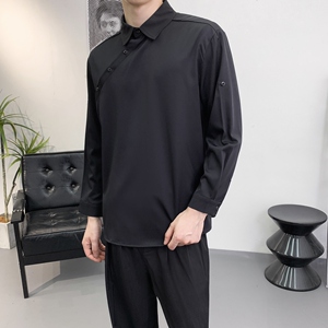 714A-F3063P50控69/2025秋季新款日系韩版发型师工作服衬衫潮制服图片