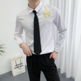 714A-D656P45控69/2025秋季新款男士长袖衬衫空少服衬衣修身制服，男装衬衫，星座714A（原电商C314）