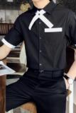 714A-C668P40/店主风2025夏季男士短袖衬衫ktv酒吧制服衬衣黑白，男装T恤，星座714A（原电商C314）