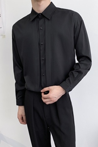 714A-D3040P48控69/2025春季宽松理发店工作服日系潮版制服图片