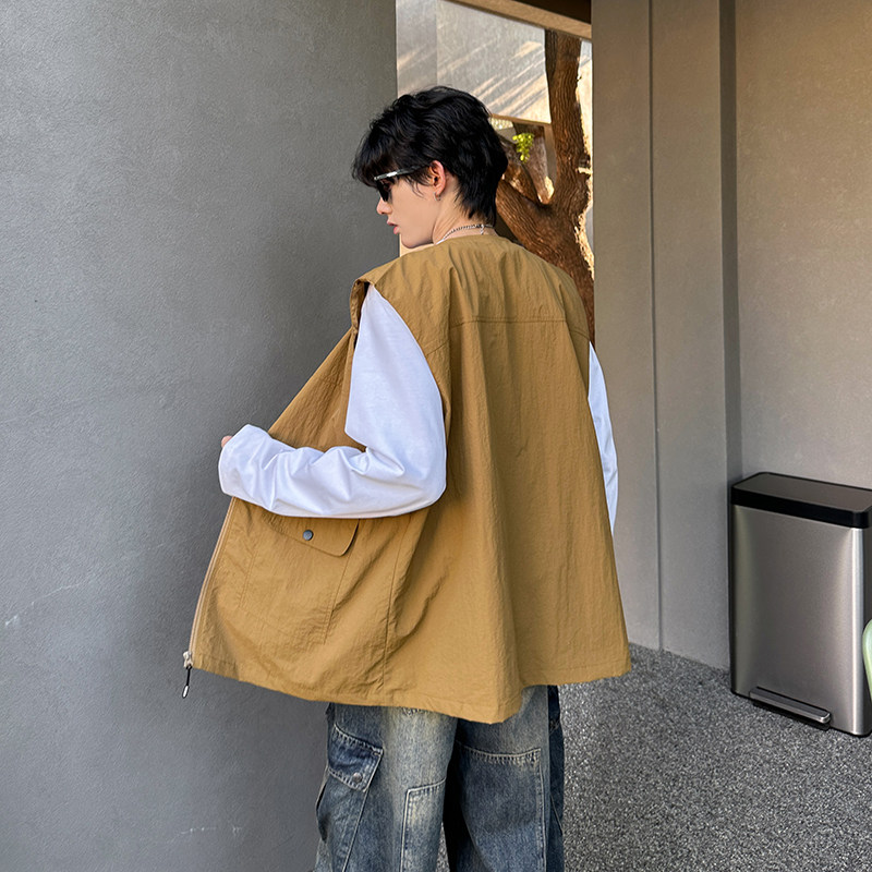 714A-M3091P55控89/2025秋季新马甲男女工装外套美式复古潮,男装背心/马甲,星座714A（原电商C314）