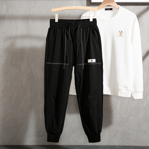 714A-K88110P55/2025春季新品男士休闲小脚哈伦束脚裤明线装饰图片