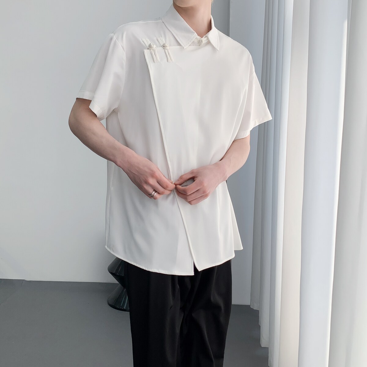 714A-F3070P50控79/2025夏季风复古宽松短袖衬衫中餐厅酒店服,男装衬衫,星座714A（原电商C314）