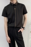 714A-C560P40控59/2025夏季男女同款工作服短袖衬衫潮流修身制服，男装T恤，星座714A（原电商C314）