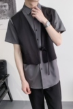 714A-H3012P55控79/2025夏季新款发型师工作服衬衫宽松假两件衬衣，男装衬衫，星座714A（原电商C314）