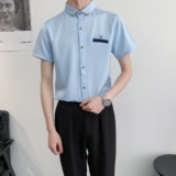 714A-9215P30控49/2025夏短袖衬衫工作服衬衣ktv理发店餐厅奶茶店，男装衬衫，星座714A（原电商C314）