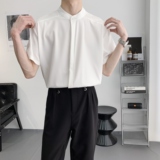714A-C3045P38控59/2025夏季男士工作服衬衫潮流制服清爽立领装，男装衬衫，星座714A（原电商C314）