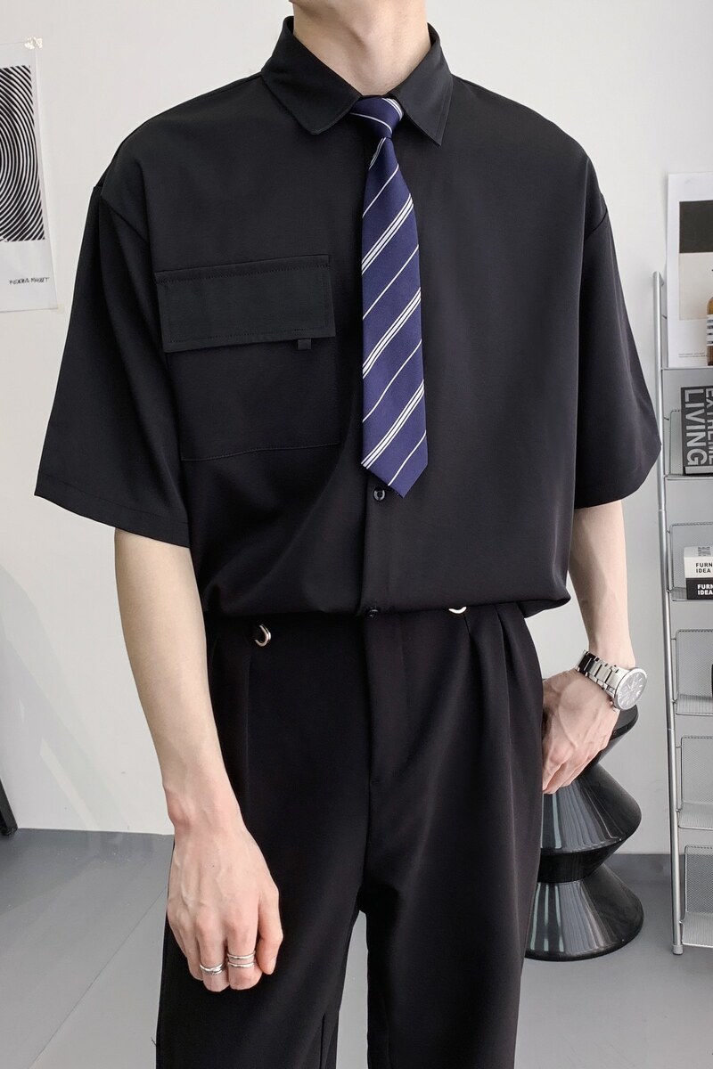 714A-C3054P40控59/2025夏季男女同款工作服衬衫潮流宽松短袖衬衣,男装衬衫,星座714A（原电商C314）