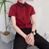 714A-9340P40控59/2025夏季新款短袖衬衫修身工作服衬衣礼服制服，男装T恤，星座714A（原电商C314）