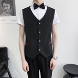 714A-H672P55控79/2025新款短袖衬衫假两件工作服衬衣潮流制服装，男装衬衫，星座714A（原电商C314）