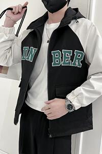 714A-W801P75控105/2025青少年连帽夹克外套春季上衣潮男士休闲装图片