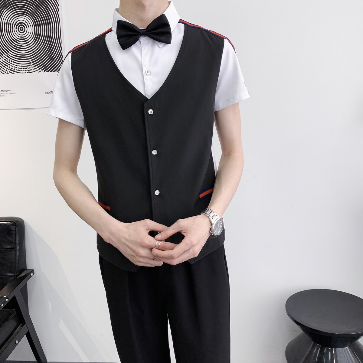 714A-H672P55控79/2025新款夏修身工作服衬衫台球室ktv酒吧工作服,男装衬衫,星座714A（原电商C314）