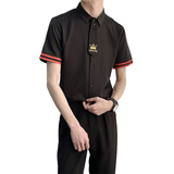 714A-C630P40控59/2025夏季短袖衬衫空少制服衬衣ktv酒吧制服，男装T恤，星座714A（原电商C314）