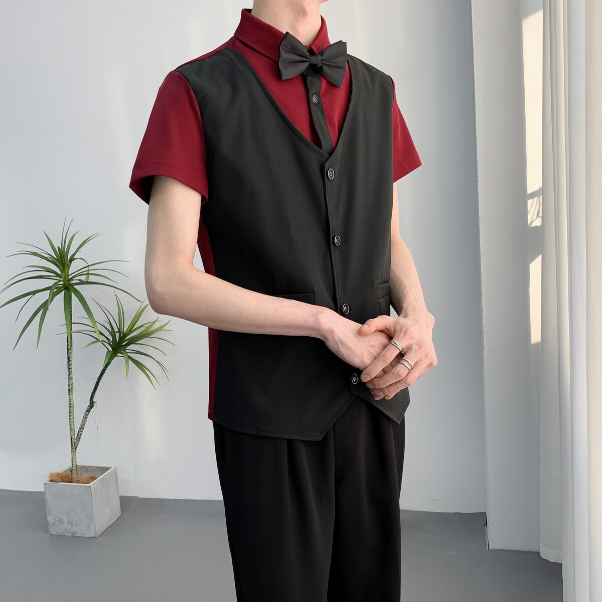 714A-H6005P55P55控78/2025夏季短袖ktv酒吧餐厅台球城工作服衬衫,男装T恤,星座714A（原电商C314）