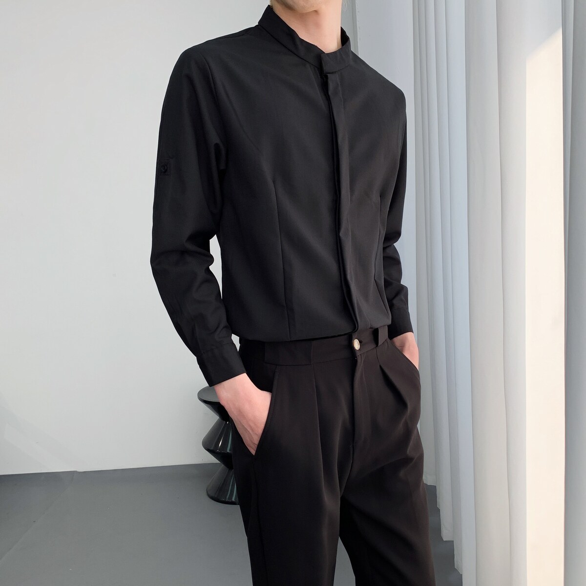 714A-D3071P45控69/2026春夏新款长袖短袖两穿工作服衬衫理发店，男装衬衫，星座714A（原电商C314）