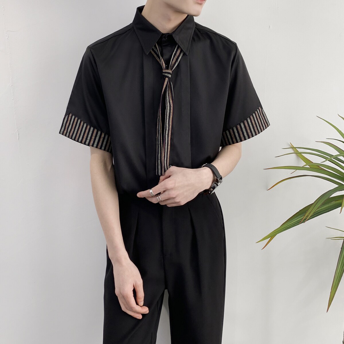 714A-D641P45控69/2025夏季男士长袖衬衫工作服衬衣餐厅制服衬衣,男装衬衫,星座714A（原电商C314）