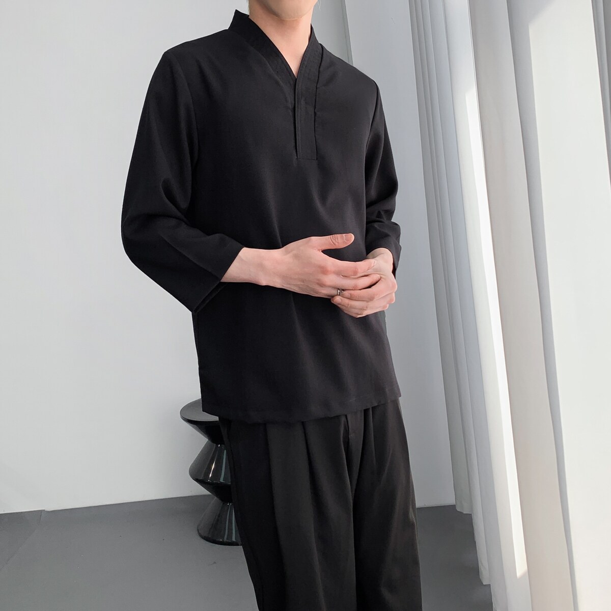 714A-D3078P45控69/2026春季新款日系日料工作服酒吧发型师工作服,男装衬衫,星座714A（原电商C314）