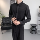 714A-D3035P45控69/2025秋季新款条纹拼接长袖衬衫ktv酒吧工作服，男装衬衫，星座714A（原电商C314）