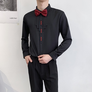 714A-D3059P45控69/2025秋季新修身ktv酒吧餐厅大合唱演出服衬衫图片
