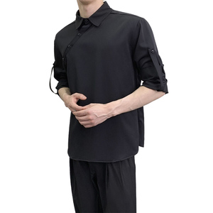 714A-F3063P50控69/2025秋季新款日系韩版发型师工作服衬衫潮制服图片