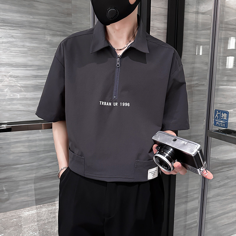 714A-G8035P85控135/小伙风2025夏日系潮版日系宽松短袖衬衫工装图片