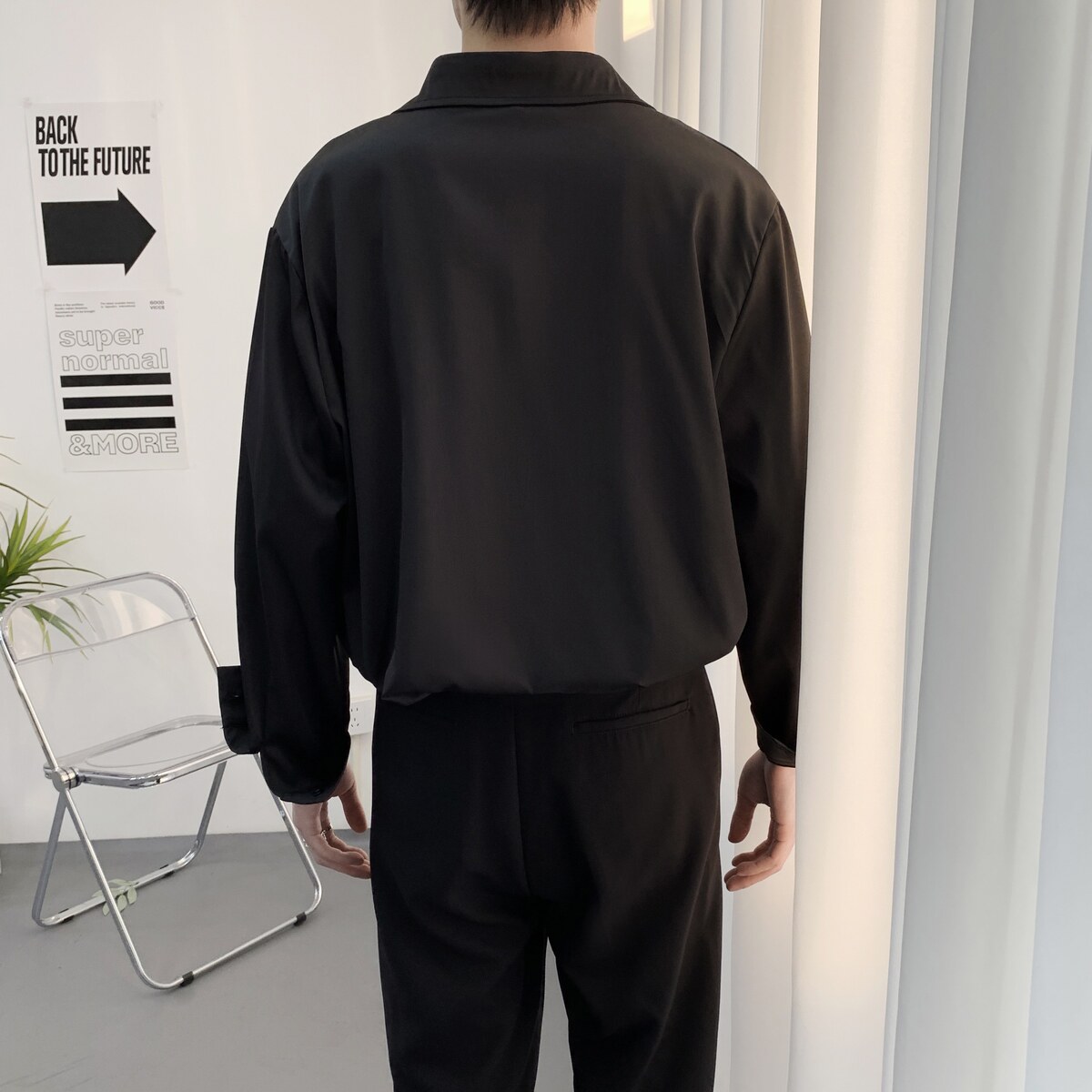 714A-D3052P45控69/2025春新款套头大v领衬衫薄外套衬衣休闲宽松,男装衬衫,星座714A（原电商C314）