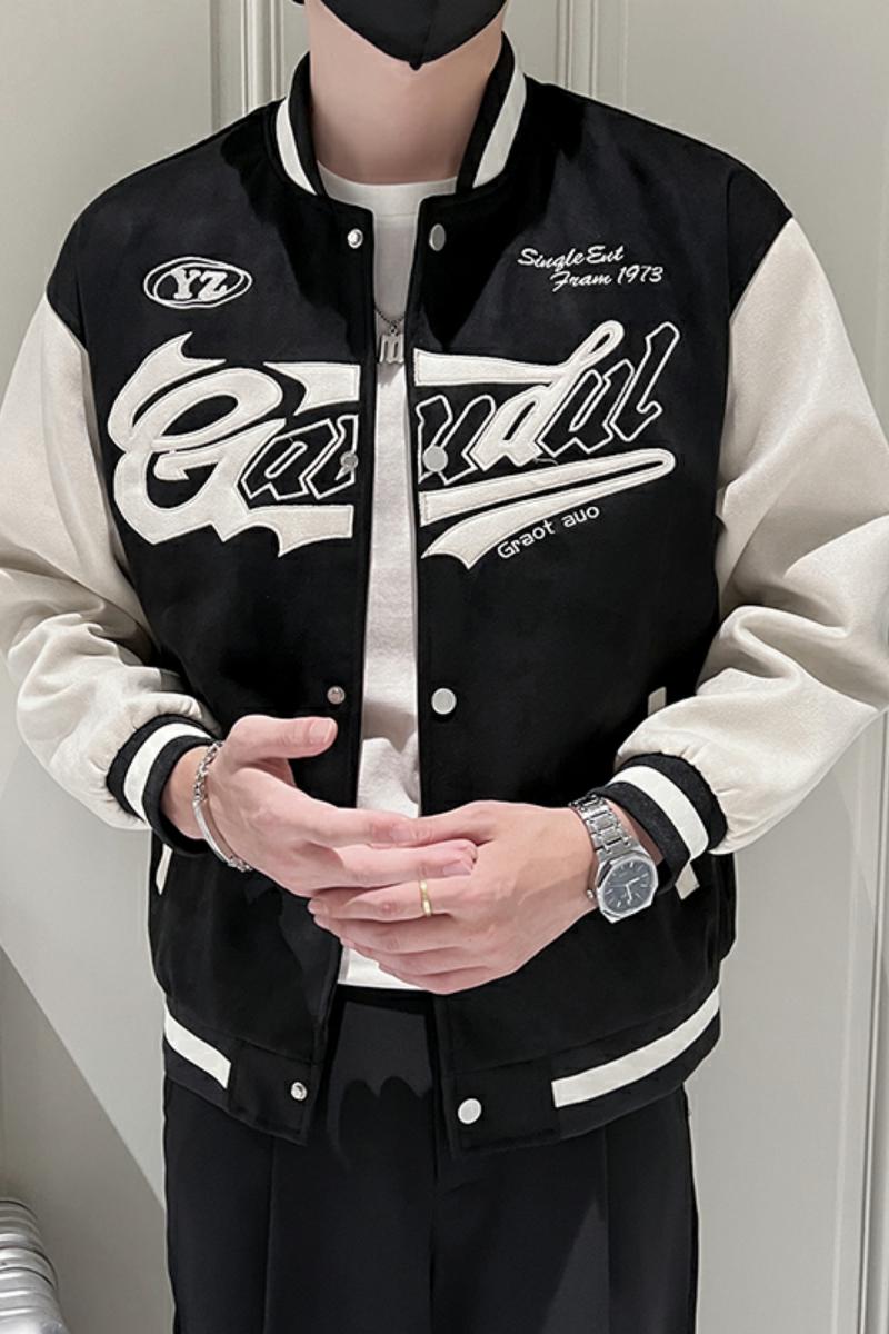714A-W803P75控105/2025青少年学生麂皮绒棒球服夹克外套春季立领,男装夹克,星座714A（原电商C314）