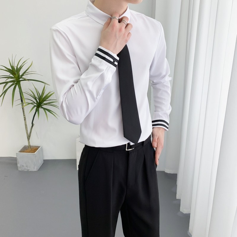 714A-D3038送黑领带P45控69/2025春季男士修身商务上班白衬衫制服，男装衬衫，星座714A（原电商C314）