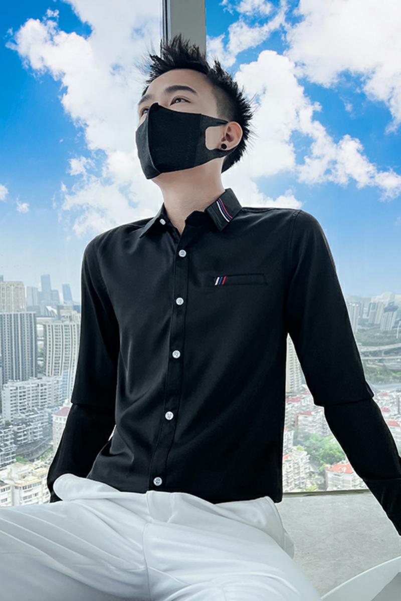 714A-D05P45控65/2025春季男士简约三色刺绣衬衫修身工作服衬衣,男装衬衫,星座714A（原电商C314）